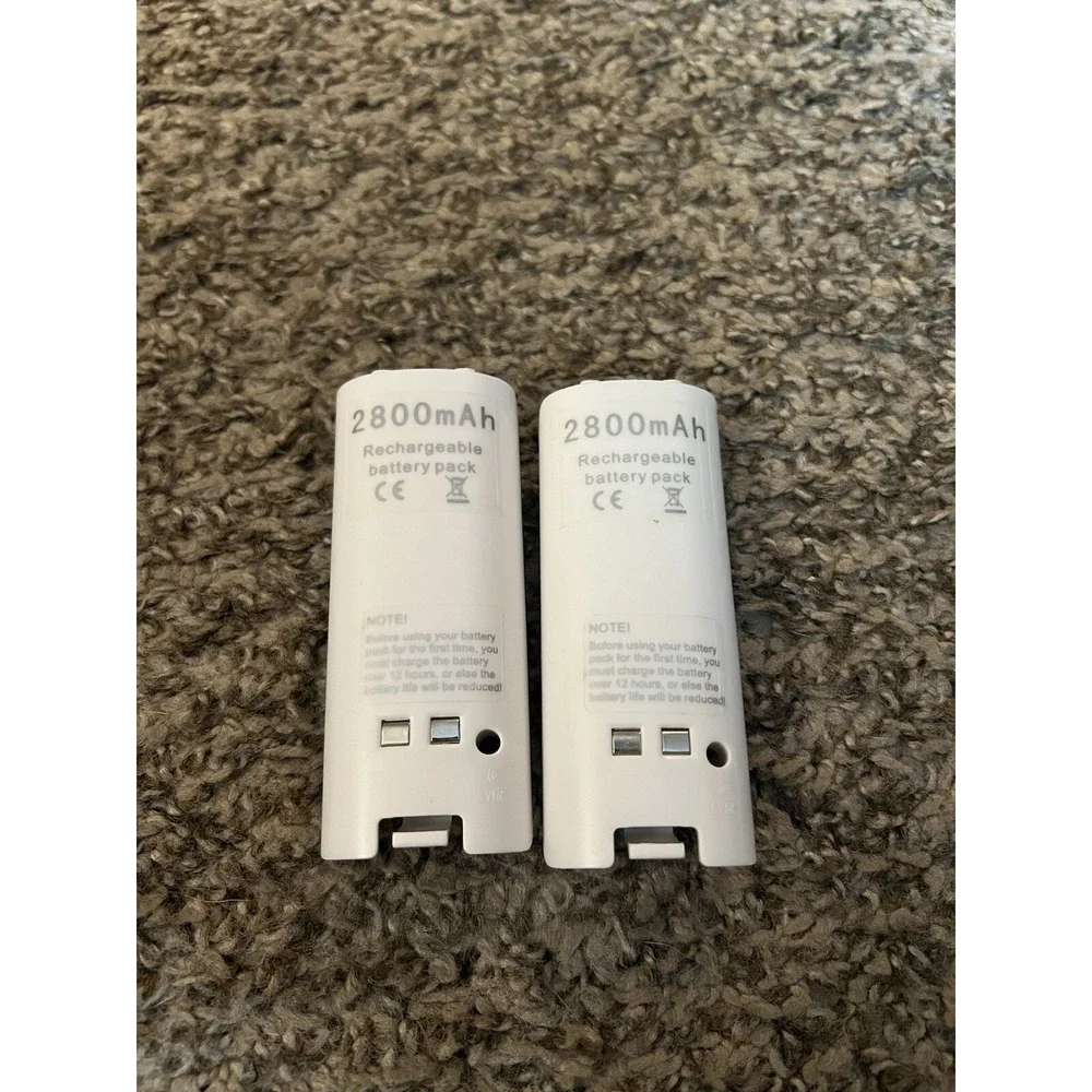 2-Pack Rechargeable Battery Packs for Wii and Wii U Remote‎ Controller 2800mAh